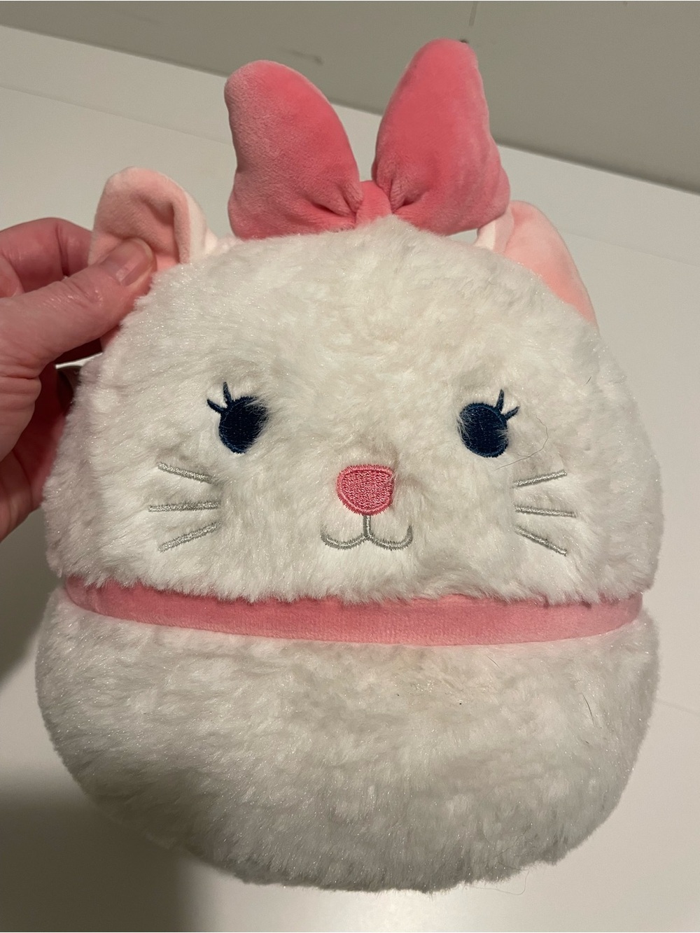 Squishmallow Fuzz-A-Mallows Disney's Marie Aristocats White & Pink Cat Plush 8"